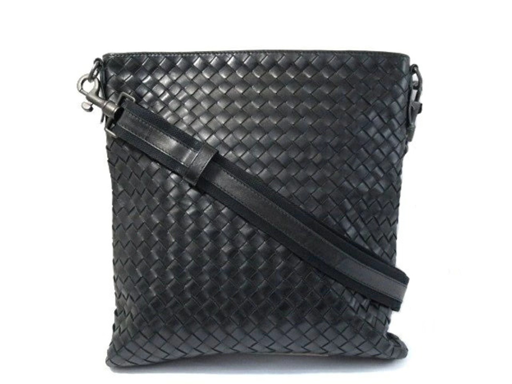 BOTTEGA VENETA Shoulder Bag Intrecciato Black Calfskin